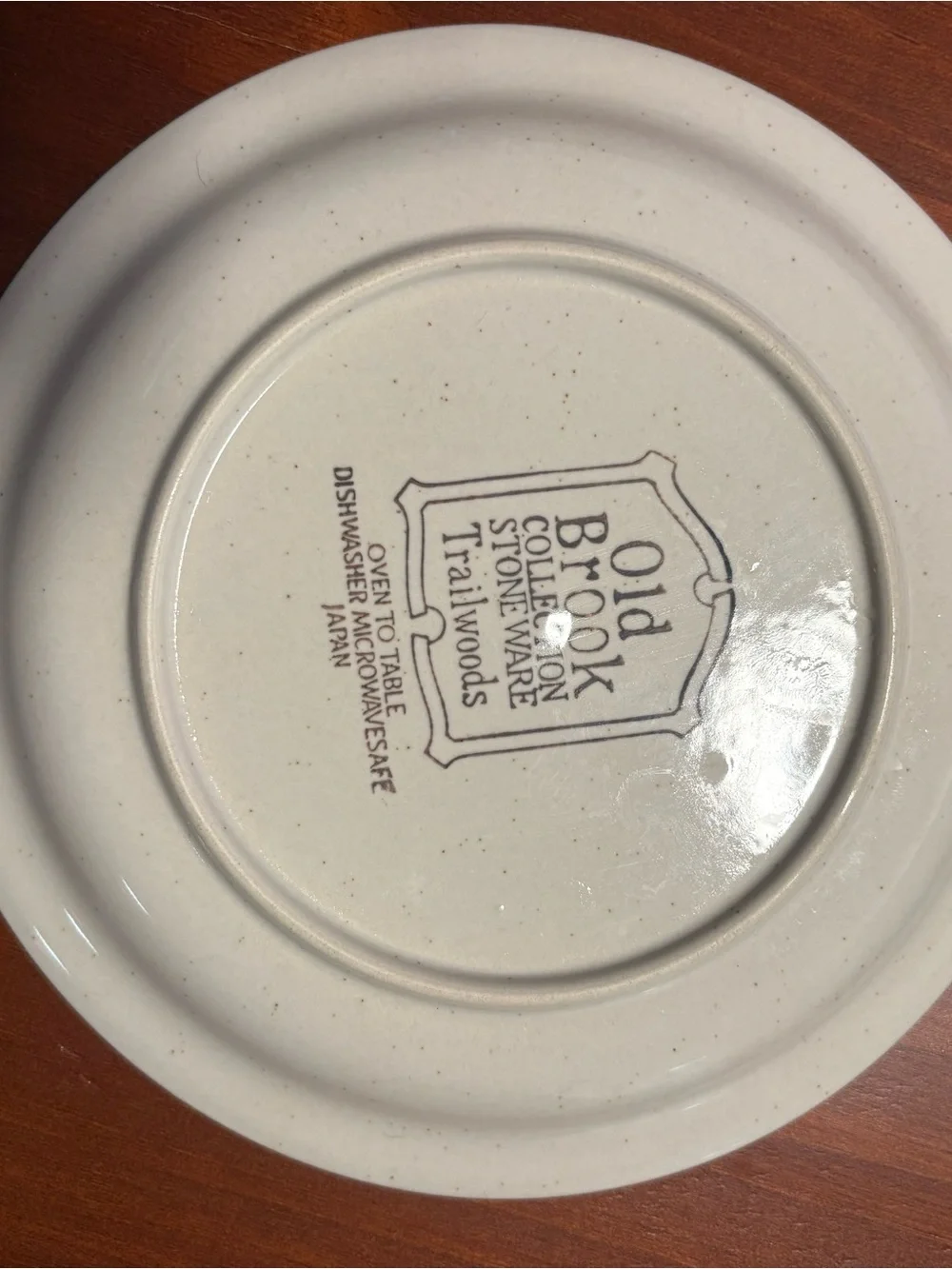 Vintage 1970s-White and Brown Floral Stoneware Old Brook Salad Plate